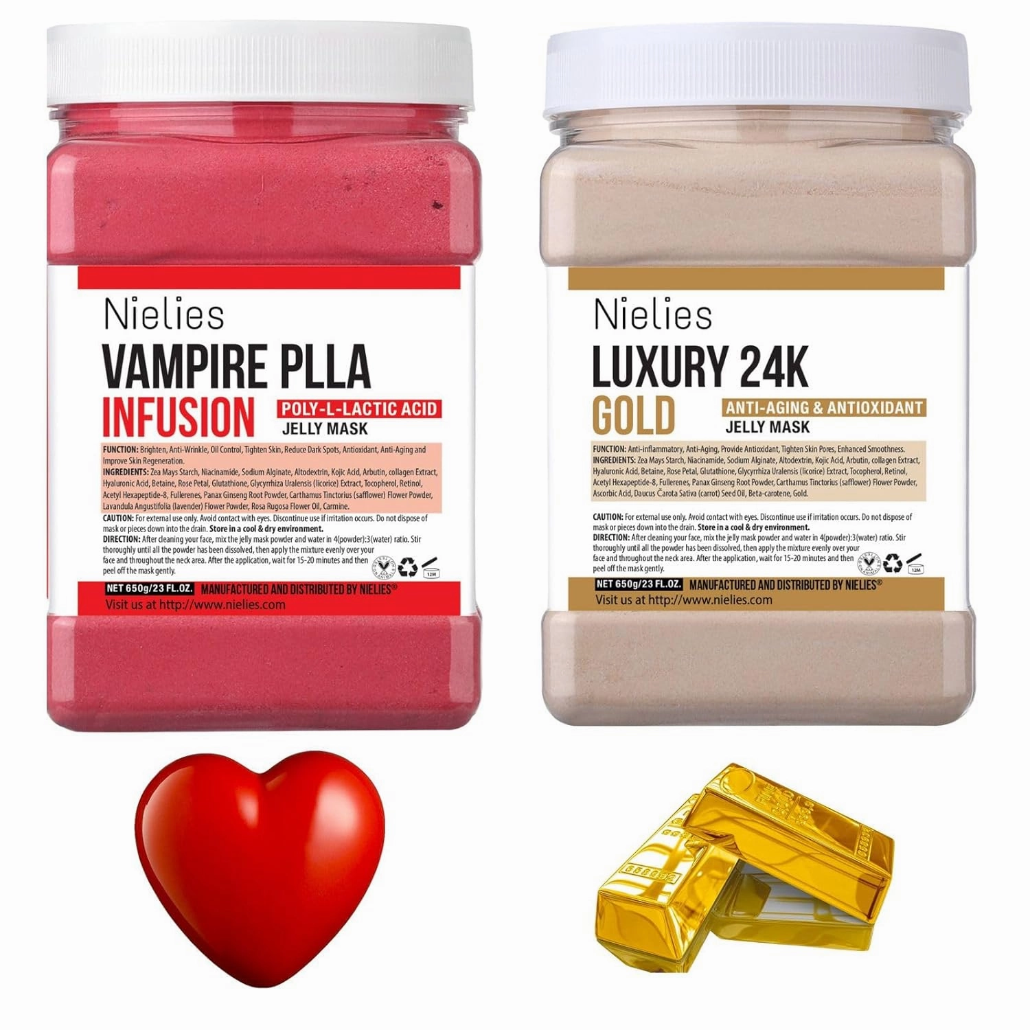 Vampire & 24K Gold Jelly Mask, Facial Skin Care- Collagen Peel-Off Jelly Mask Set, Jelly Mask For Facials, Hydrojelly Masks,Vegan Peel Off Face Mask, For Brightening & Nourishing