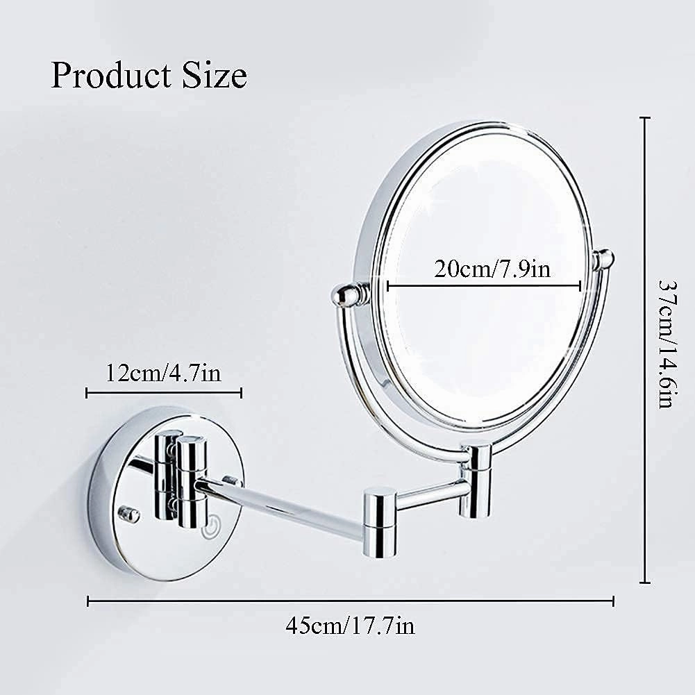 Vanity Mirror Bathroom Makeup Mirror Wall Mounted Led 8 Inch 10X Magnification(Rose Gold,10X)