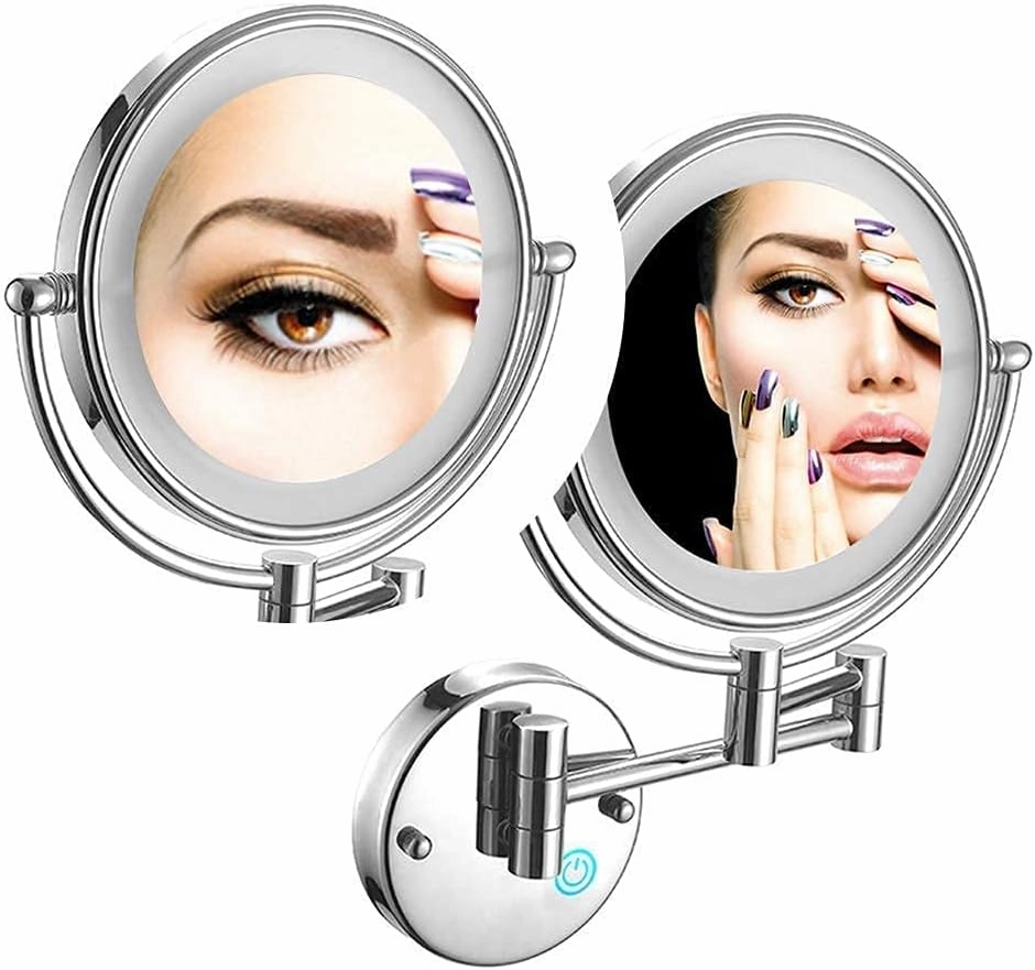 Vanity Mirror Bathroom Makeup Mirror Wall Mounted Led 8 Inch 10X Magnification(Rose Gold,10X)