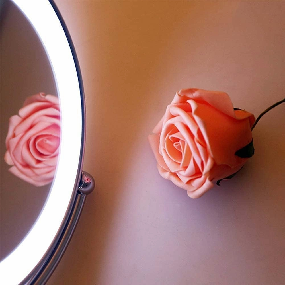 Vanity Mirror Bathroom Makeup Mirror Wall Mounted Led 8 Inch 10X Magnification(Rose Gold,10X)