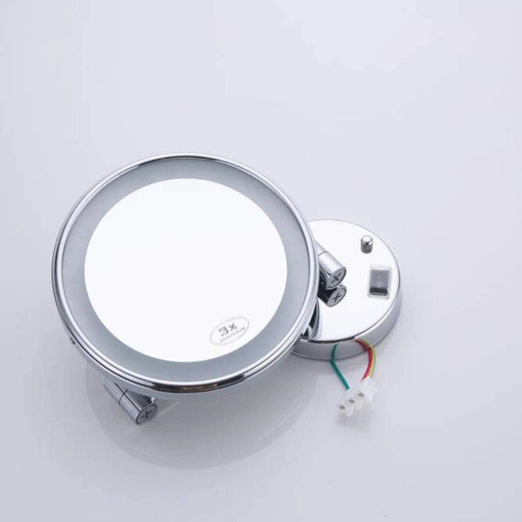 Vanity Mirror Magnifying Mirrors Wall Mirror 8 inches Shaving Mirror Round Cosmetic Mirror Makeup Folding for Hotels Nickel 3X