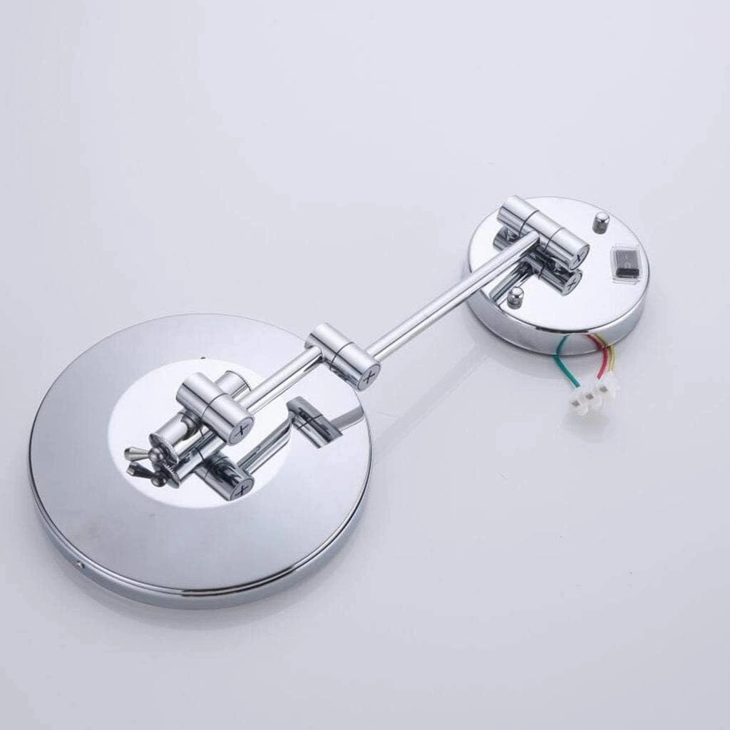 Vanity Mirror Magnifying Mirrors Wall Mirror 8 inches Shaving Mirror Round Cosmetic Mirror Makeup Folding for Hotels Nickel 3X