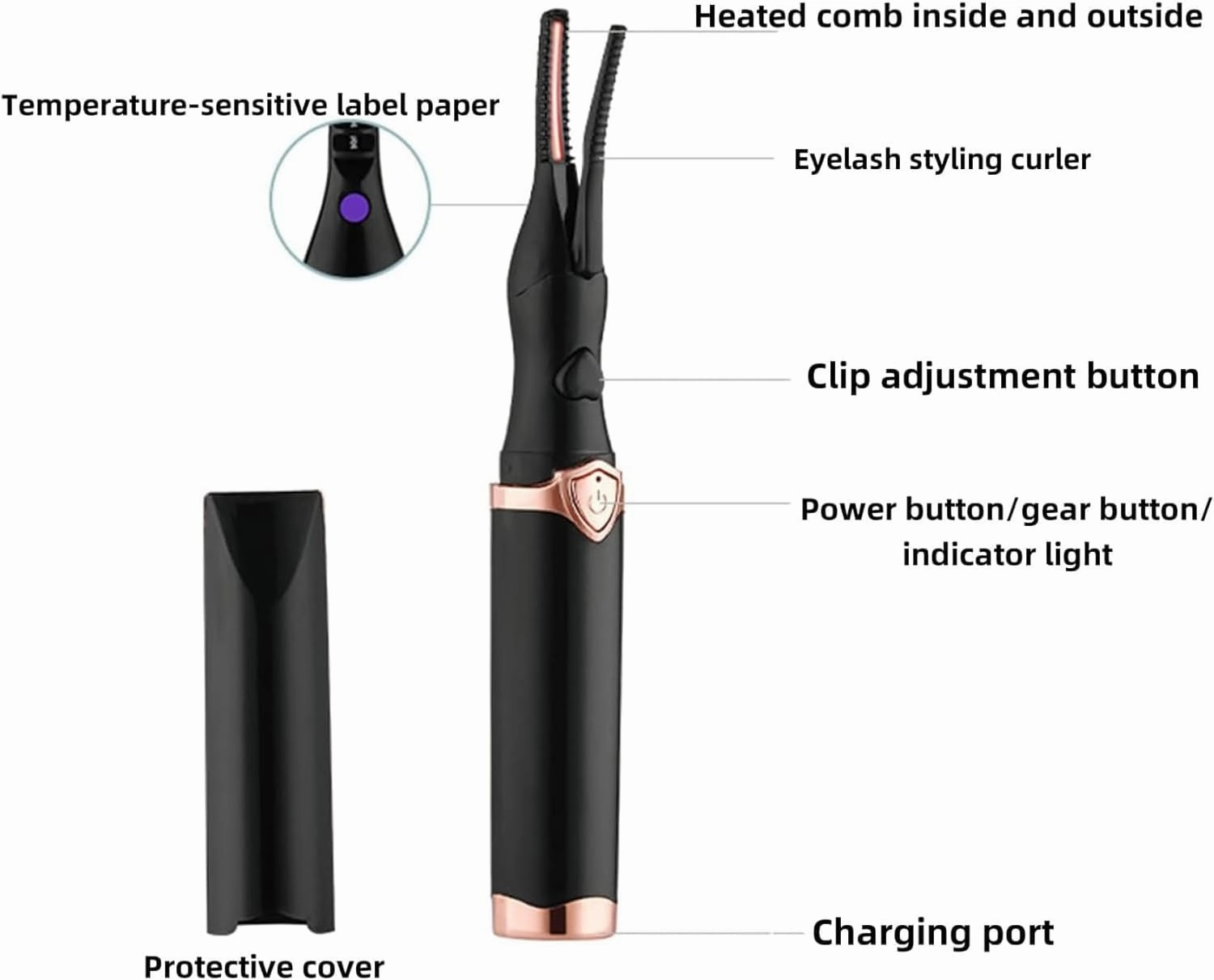 Varche Eyelash Curler, Heated Eyelash Curler, Heated Eyelash Curler for Women, Heated Eye Lash Curler, 2025 New Portable Electric Heated Eyelash Curler
