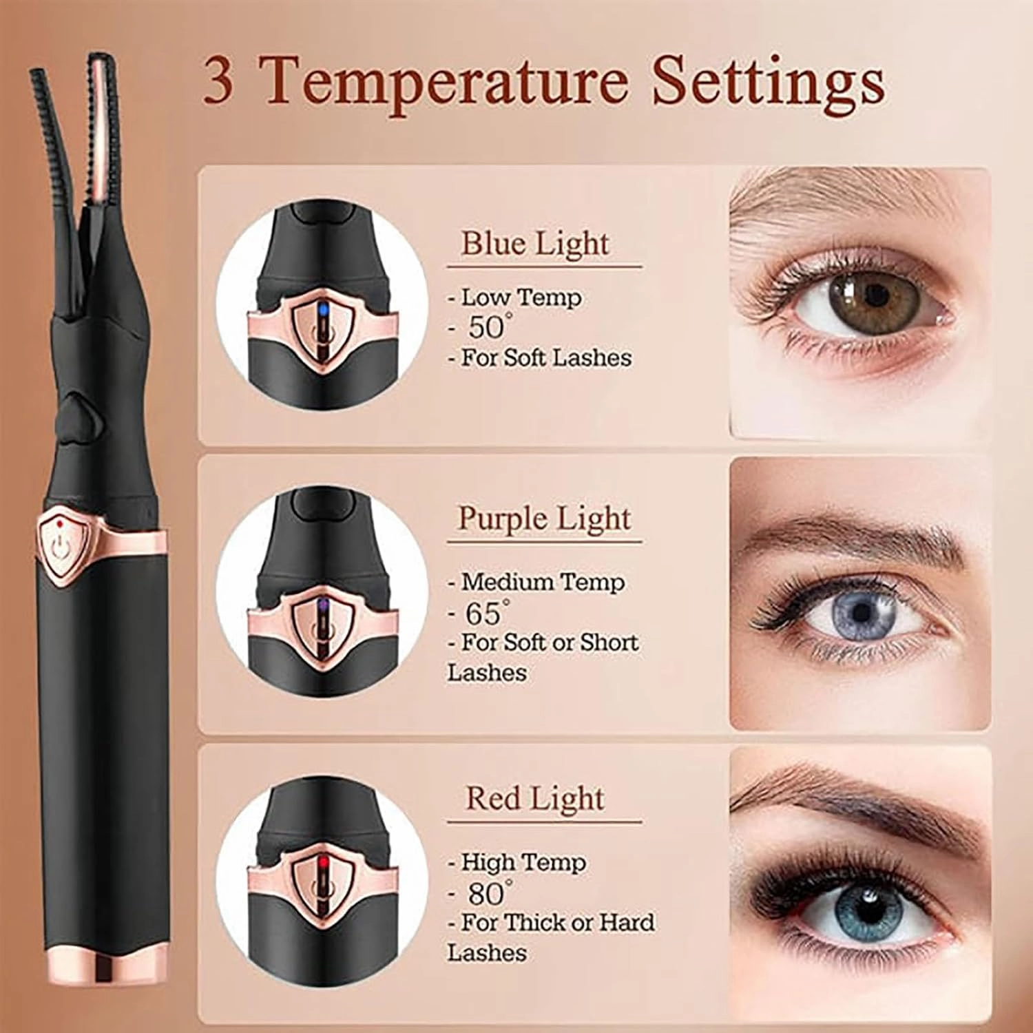 Varche Eyelash Curler, Varche Lash Curler, Varche Eye Lash Curler, Certainly Electric Eyelash Curler for Instant Glam Blink & Dazzle, Certainly K Electric Heated Women Long-Lasting Natural (2*Mix)