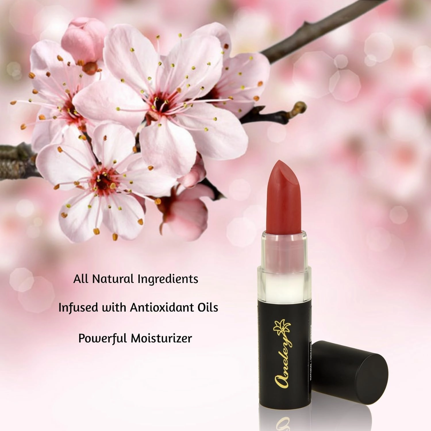 Vegan Lipstick Organic Natural Gluten Free Moisturizing Nourishing balm Mineral Based lipstick Infused With Coconut oil and Jojoba seed oil vibrant shades colors smooth silky texture (Red Wine)