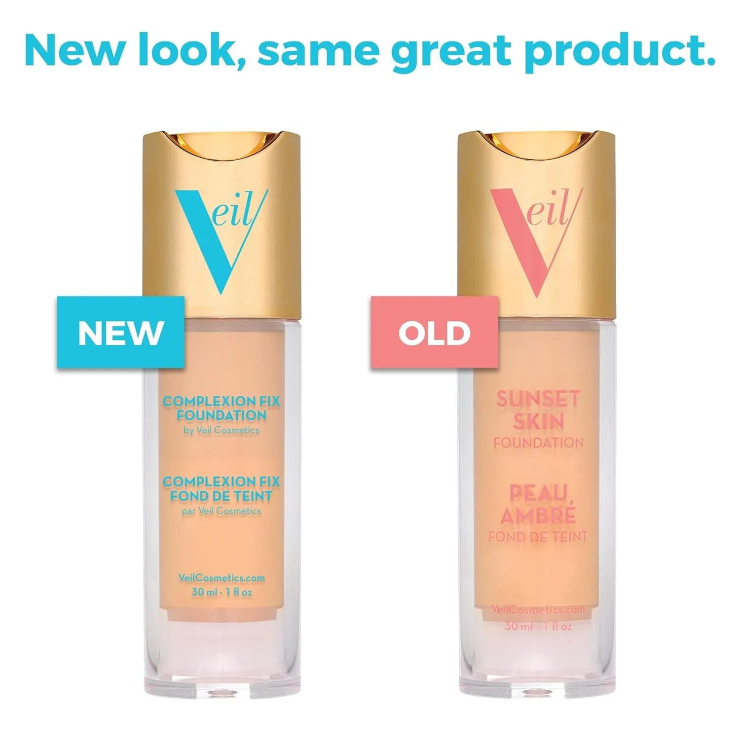 Veil Cosmetics Complexion Fix Liquid Foundation – Buildable Coverage – Water-Resistant, Hypoallergenic, Oil-Free, Cruelty-Free & Vegan – Lightweight & Brightening – Long Lasting (3N Medium Neutral)