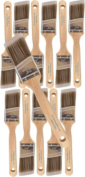 Vermeer Paint Brushes - 12-Pack - 1.5" Angle Brushes for All Latex and Oil Paints & Stains - Home Improvement - Interior & Exterior Use