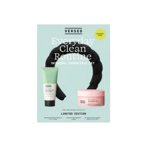 Versed Everyday Clean Routine Travel Essentials 3-Piece Skincare Set - Dew Point Gel Cream (2 fl oz), Good Hair Day Black Headband & Day Dissolve Cleansing Balm (2.3 oz) - Non-Toxic   Vegan