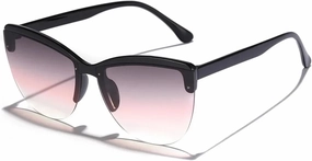 Vintage Half Frame Cat Eye Sunglasses Women for Men Punk Sun Glasses Luxury Eyeglasses