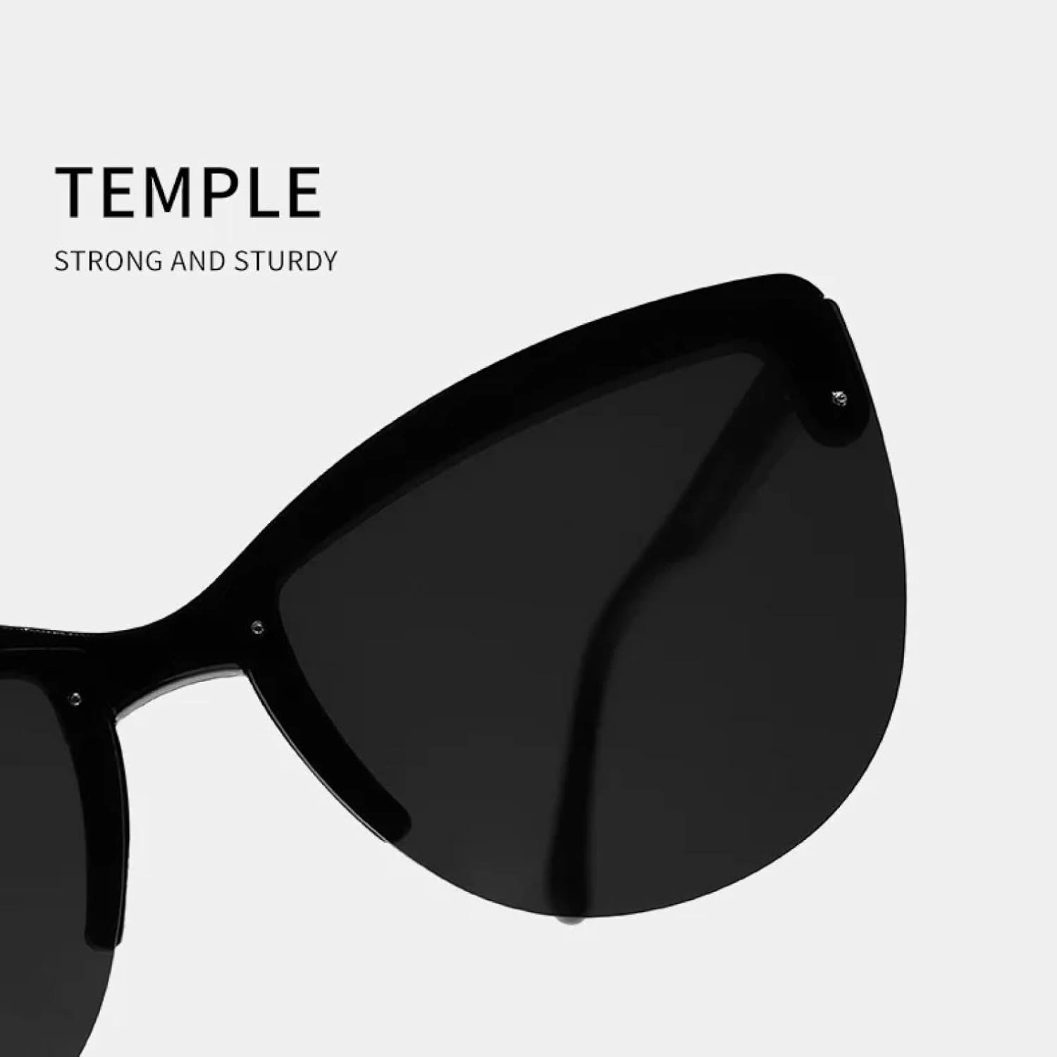 Vintage Half Frame Cat Eye Sunglasses Women for Men Punk Sun Glasses Luxury Eyeglasses