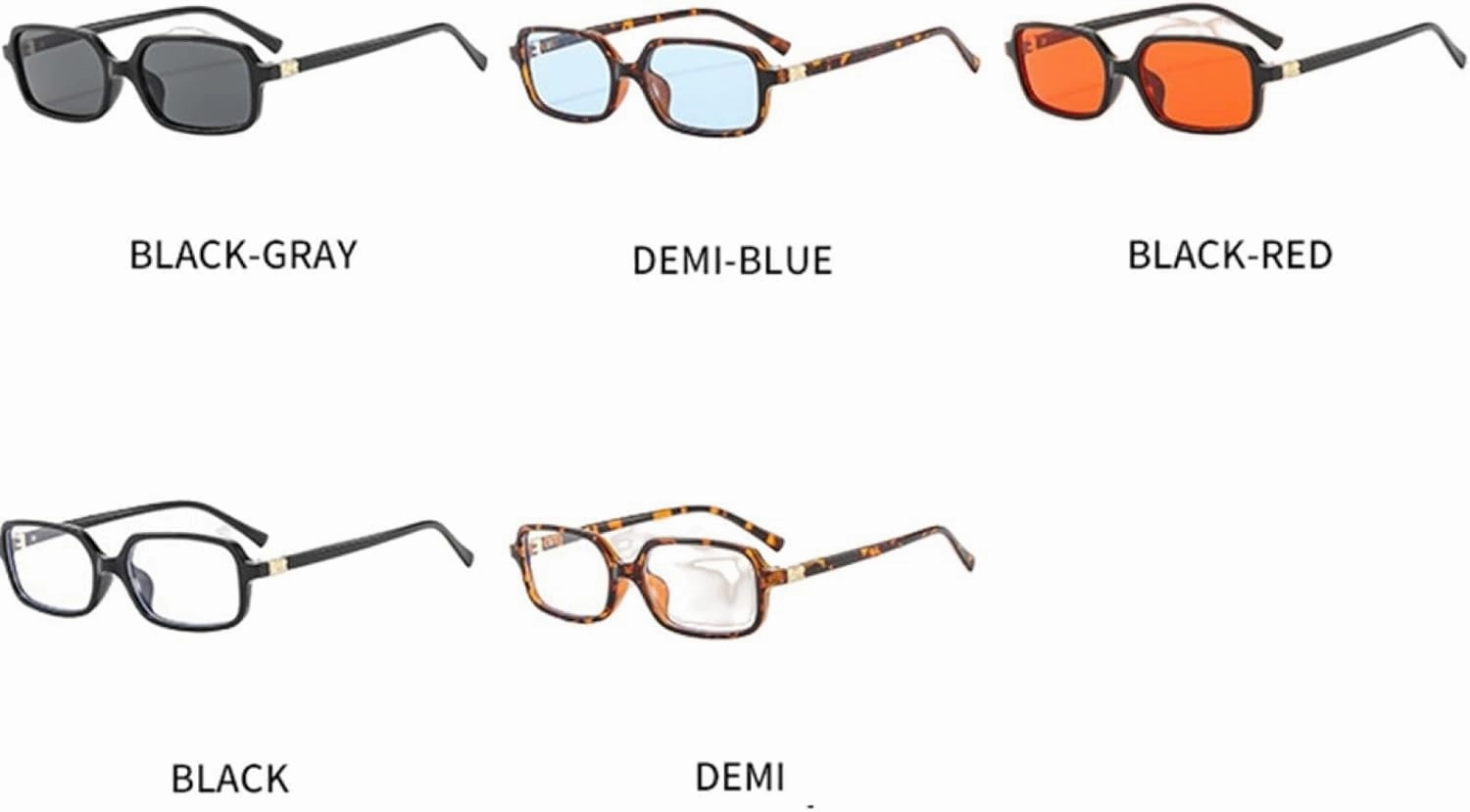 Vintage Rectangle Sunglasses Women Small Oval Glasses Retro Fashion Men Leopard Eyegalsses