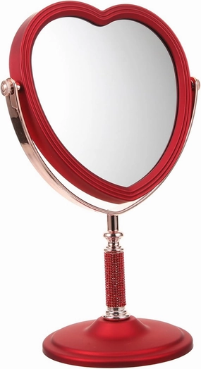 Vintage Vanity Mirror Heart Shape Makeup Mirror for Desk Living Room Bedroom Table Decorative