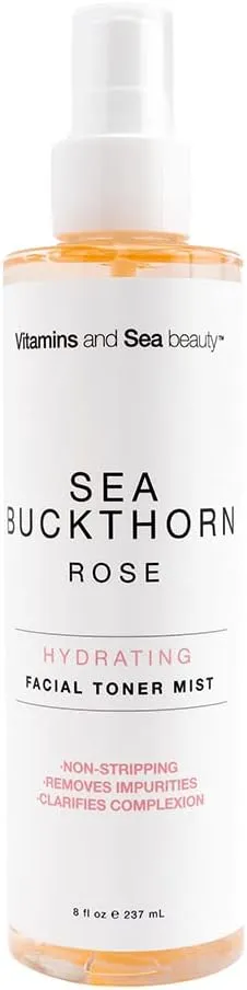 VITAMINS AND SEA BEAUTY Hydrating Facial Toner Mist with Sea Buckthorn   Rose, 8 fl oz