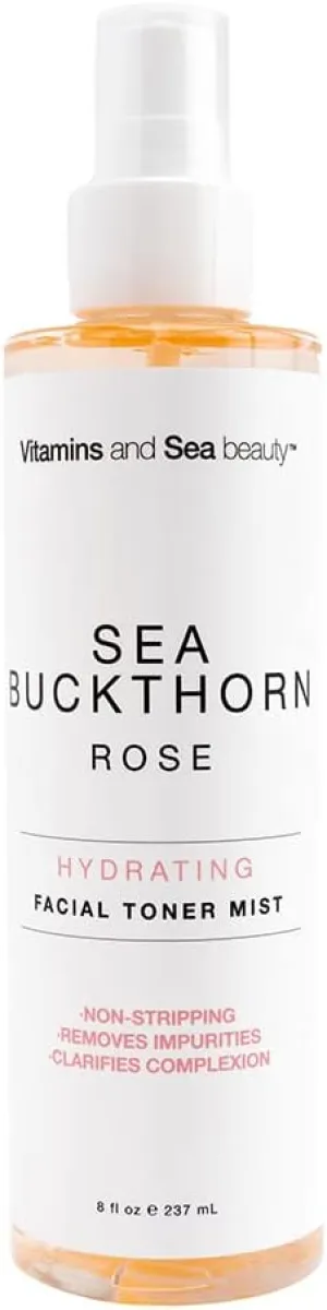 VITAMINS AND SEA BEAUTY Hydrating Facial Toner Mist with Sea Buckthorn   Rose, 8 fl oz