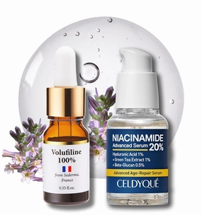 Volufiline & Niacinamide Serum Bundle – 100% Pure Volufiline for Skin Firming   20% Niacinamide for Pore Minimizing & Brightening – Anti-Wrinkle, Collagen Boosting & Even Skin Tone Korean Skincare