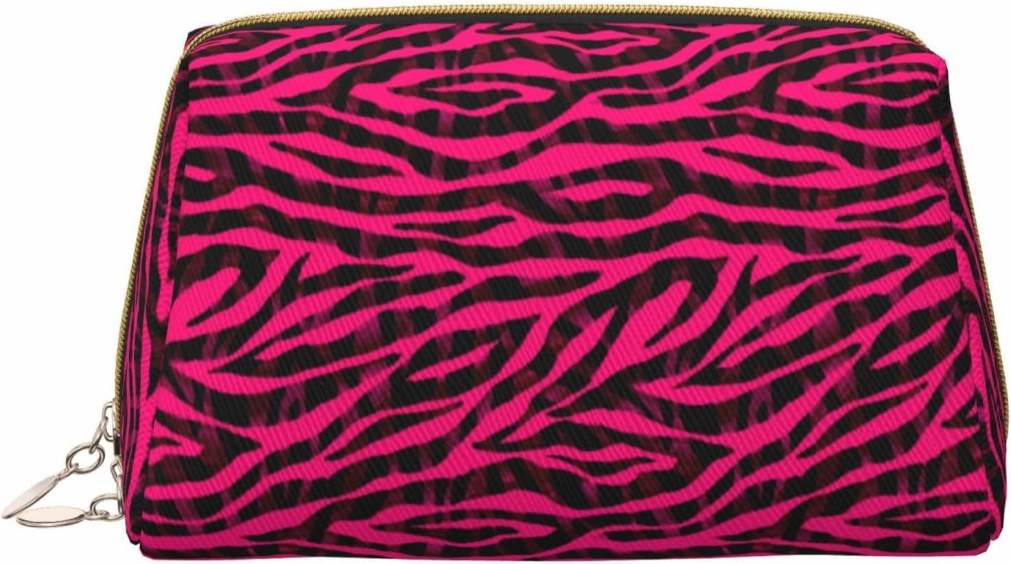 VOSERY Makeup Bag, Cosmetic Bags Travel Toiletry Bag for Women, Black red pink bright zebra print Make up Bag, Large Capacity Makeup Bag Organizer, Cute Makeup Pouch, Waterproof Leather Makeup Case