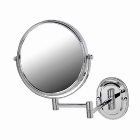 Wall Makeup Mirror, 8 in., Chrome, 7X