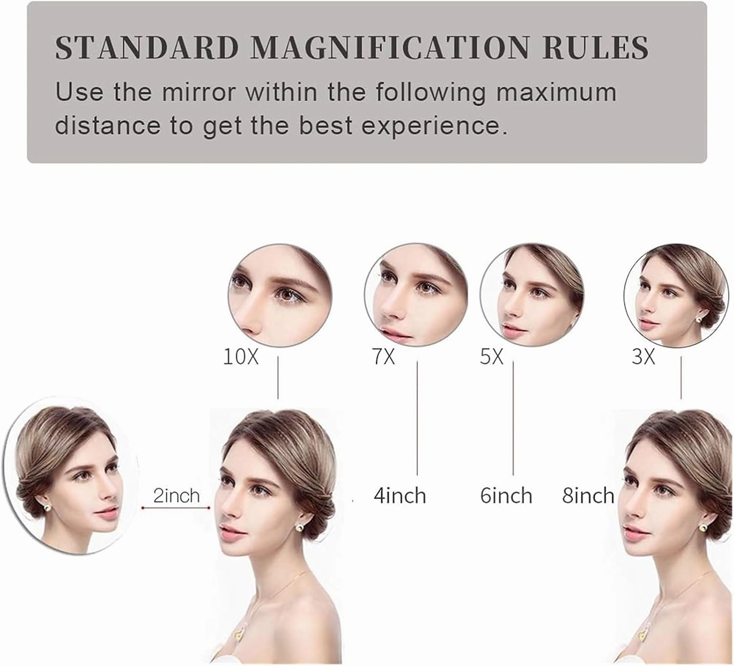 Wall Mounted Lighted Makeup Mirror Nickel Finish Double Sided Magnifying Shaving Mirror, 360° Swivel Extendable Folding Bathroom Vanity Mirrors(10x)