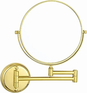 Wall Mounted Makeup Mirror, 1X＆3X/5X/7X/10X Magnification Vanity Mirrors, 8 Inch Double Sided Folding Swivel Cosmetic Shaving Mirrors (Color : Bronze, Size : 10X)