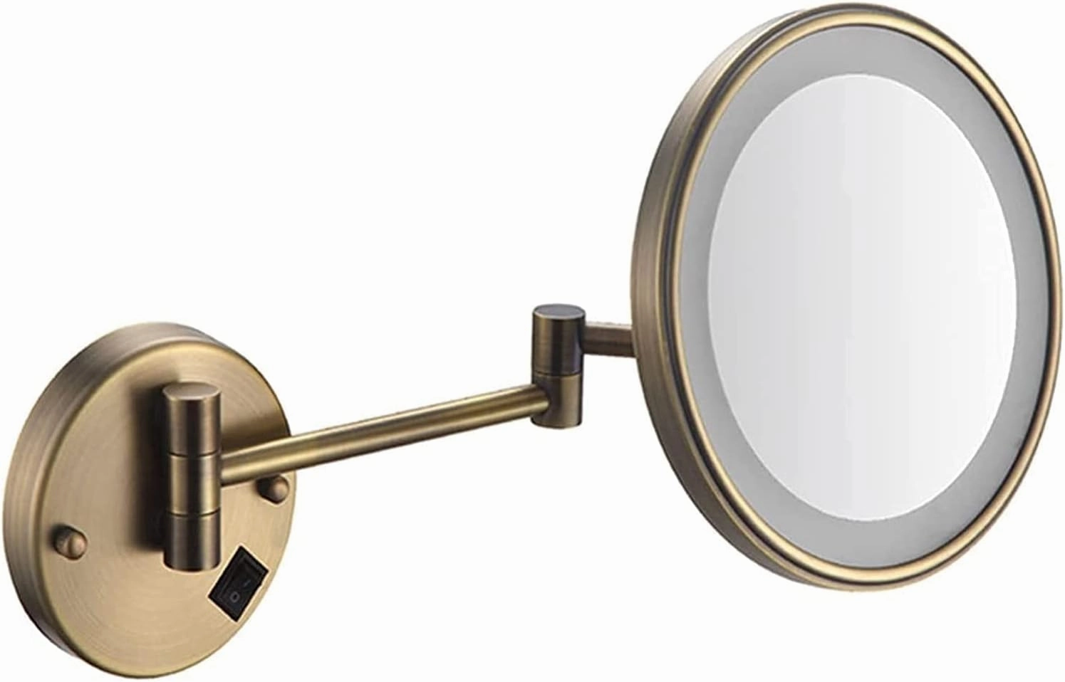 Wall Mounted Makeup Mirror-3/5/7/10x Magnification 8'' Two-Sided Swivel Extendable Bathroom Mirror,USB Rechargeable,Upgrade Version Cosmetic Mirror(D,10X)