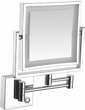 Wall Mounted Makeup Mirror, 3X Magnification 8 Inch Double Sided Vanity Magnifying Vanity Mirror with LDE Lights for Girls, 360° Rotatable and 12 Inc