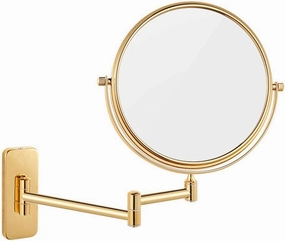 Wall Mounted Makeup Mirror 3X Magnification, Premium 8'' Two-Sided Bathroom Vanity Mirror, 360 Degree Swivel, No Light, Extendable Arm, Round (Color : Sliver)