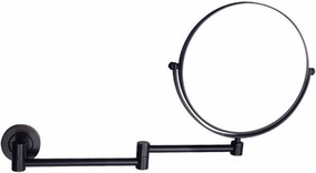 Wall-Mounted Makeup Mirror, 8 Inch Brass Magnifying Round Double Sided Shaving Mirror, Bathroom Extendable 360° Swivel Cosmetic Vanity Mirror (Color : Nero, Size : 7X)