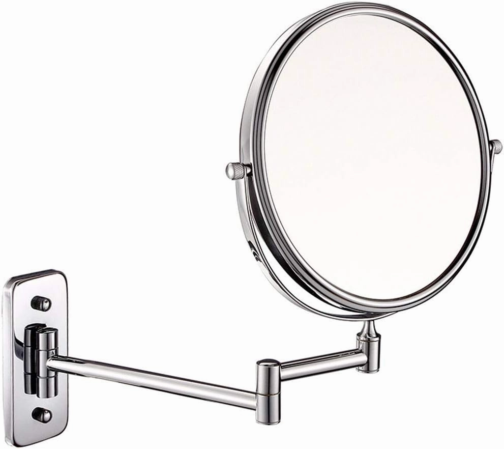 Wall Mounted Makeup Mirror, 8-Inch Two-Sided Swivel Wall Mount Mirror with Magnification, Flexible Gooseneck, and Locking Suction, No Light, for Bathroom (Size : 10x)