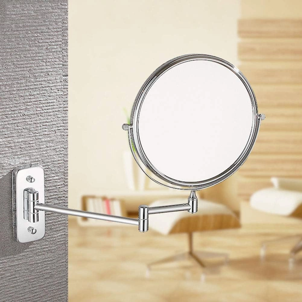 Wall Mounted Makeup Mirror, 8-Inch Two-Sided Swivel Wall Mount Mirror with Magnification, Flexible Gooseneck, and Locking Suction, No Light, for Bathroom (Size : 10x)