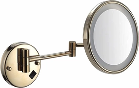 Wall Mounted Makeup Mirror with 3/5/7/10X Magnification,8 Inch Magnifying Lighted Vanity Mirrors with LCD Lights,Upgrade Version Cosmetic Mirror Shaving Mirror for Bathroom