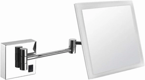 Wall Mounted Makeup Mirror with 3X Magnification for Bathroom, 360 Degree Swivel, Extendable Arm, Square, Single-Sided Mirror (Color : B, Size : USB)