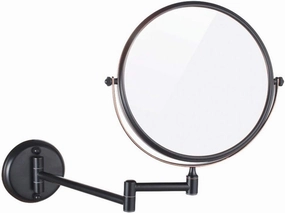 Wall Mounted Makeup Mirror with 3X Magnification, Makeup Mirror for Girls, 6 Inches, 360 Degree Swivel, Two-Sided Extendable, Bathroom and Hotel, Chrome Finish, Made of Brass