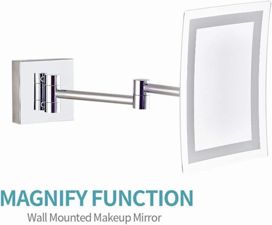 Wall Mounted Makeup Mirror with 3X Magnification, Vanity Magnifying Mirror for Bathroom, 360 Degree Swivel Rotation with Distortion Free View, Extendable Arm, Silver Finish