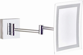 Wall Mounted Makeup Mirror with 3X Magnification, Vanity Magnifying Mirror for Bathroom, 360 Degree Swivel Rotation with Distortion Free View, Extendable Arm, Silver Finish