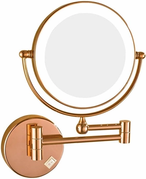 Wall Mounted Makeup Mirror with LED Lights, 8-Inch Two-Sided Extension Wall Mount Mirror with Magnification, 12.3-Inch Extension, 360 Degree Swivel Rotation, for Bathroom (Color : 10x, Size : Plug)
