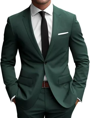 Wangyue 2 Piece Suit Men Slim Fit Suits for Mens One Button Men Suit Slim Fit Wedding Groomsmen Prom Homecoming Suits