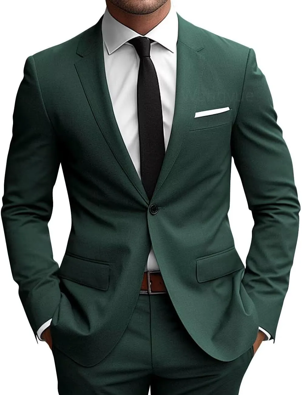 Wangyue 2 Piece Suit Men Slim Fit Suits for Mens One Button Men Suit Slim Fit Wedding Groomsmen Prom Homecoming Suits