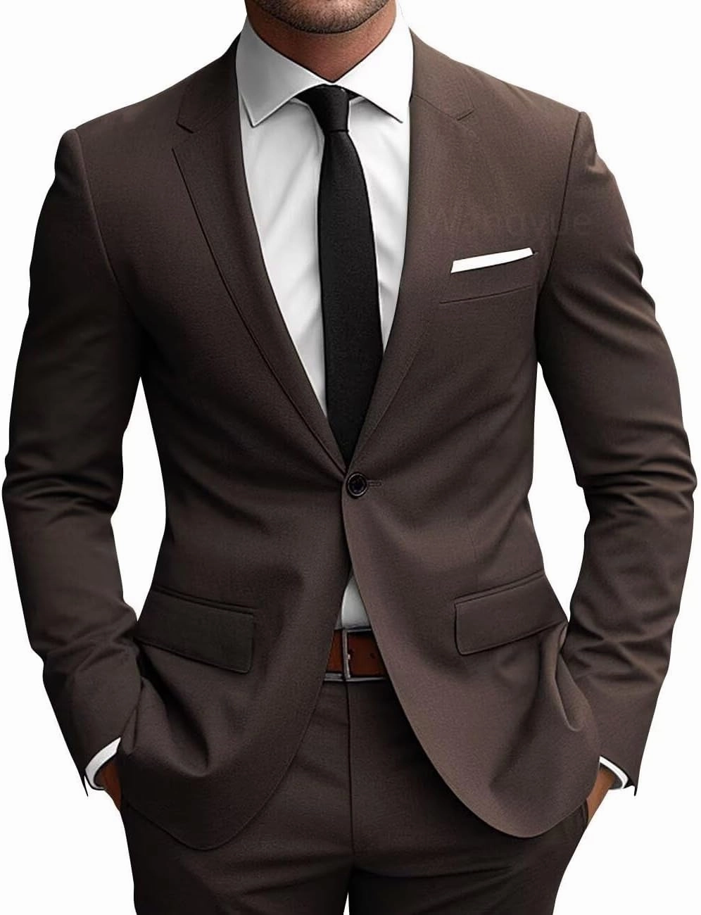 Wangyue 2 Piece Suit Men Slim Fit Suits for Mens One Button Men Suit Slim Fit Wedding Groomsmen Prom Homecoming Suits