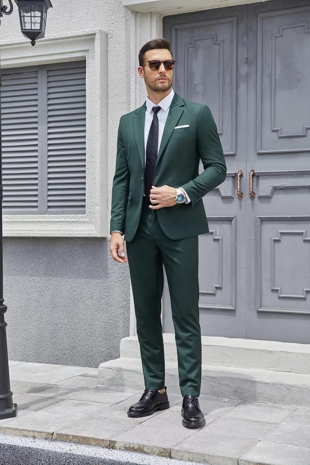Wangyue 2 Piece Suit Men Slim Fit Suits for Mens One Button Men Suit Slim Fit Wedding Groomsmen Prom Homecoming Suits