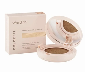 WARDAH Colorfit P/Glow Cushion - 32N Neutral Beige 15g - Is a base makeup with glow finish & high coverage that is able to cover black stains & acne scars on the face, 0.5291 Ounce