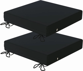 Waterproof Outdoor cushions18 x18 Patio Chair Cushions Black Outdoor Chair Cushions with Adjustable Straps,2 Pack