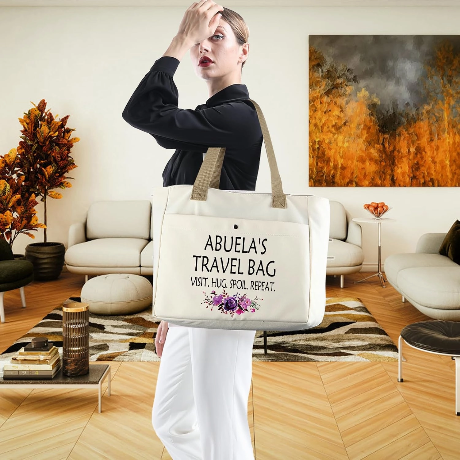 WCGXKO Mother’s Day Gift Grandma Birthday Gift Mother’s Day Merchandise Tote Bag Travel Bag For Grandma