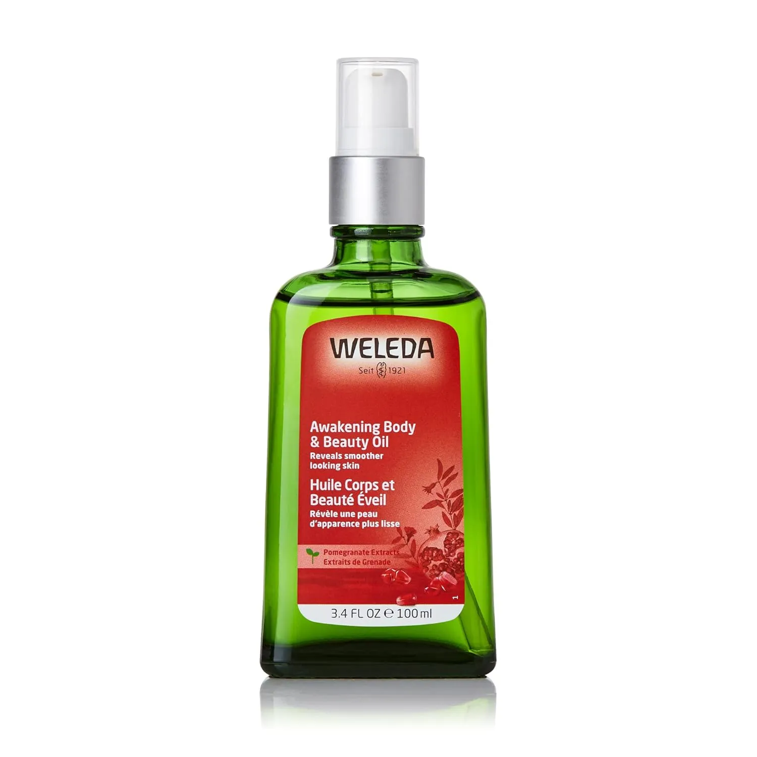 Weleda Awakening Pomegranate Body and Beauty Oil, 3.4 Fluid Ounce, Plant Rich Body and Beauty Oil with Pomegranate Seed, Jojoba and Sesame Oils
