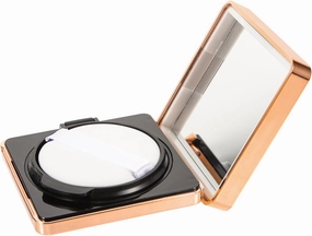 White Plastic Case, 1 Rectangular Empty Cushion Foundation Container with Puff and Mirror, Portable Makeup Travel Container for DIY BB Cream, Loose Powder, Cosmetic Cream