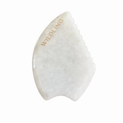 WILDLING Empress Jade Gua Sha Facial Stone I Facial Massage Stone to Lift, Plump, Tone   Sculpt I Patented Design Crafted with 100% Authentic Bian Stone