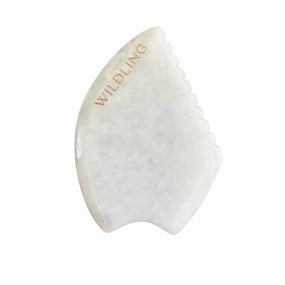 WILDLING Empress Jade Gua Sha Facial Stone I Facial Massage Stone to Lift, Plump, Tone   Sculpt I Patented Design Crafted with 100% Authentic Bian Stone