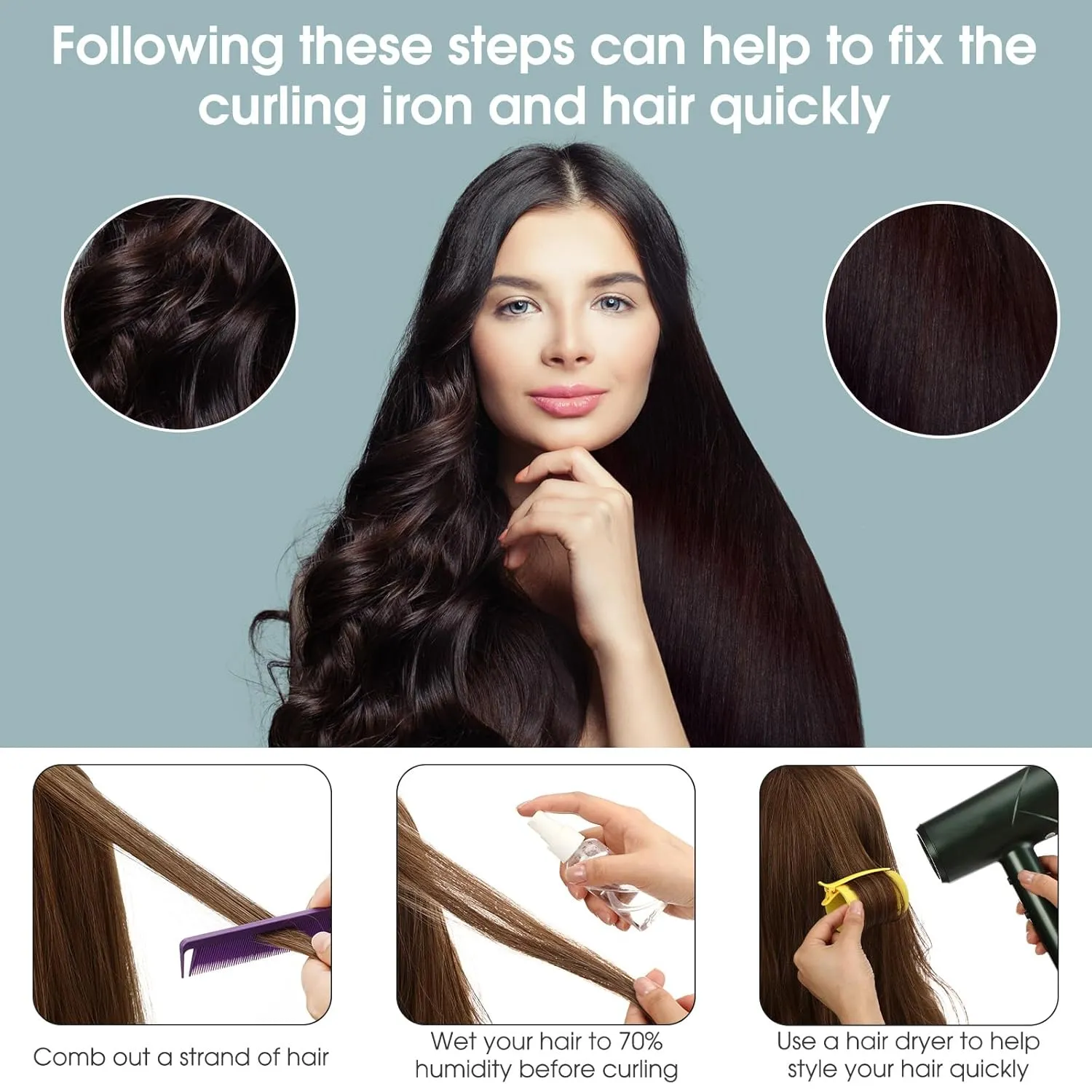 WILLBOND 141 Pieces Hair Rollers Set Include 60 Plastic Hair Rollers(Yellow,6 Sizes)