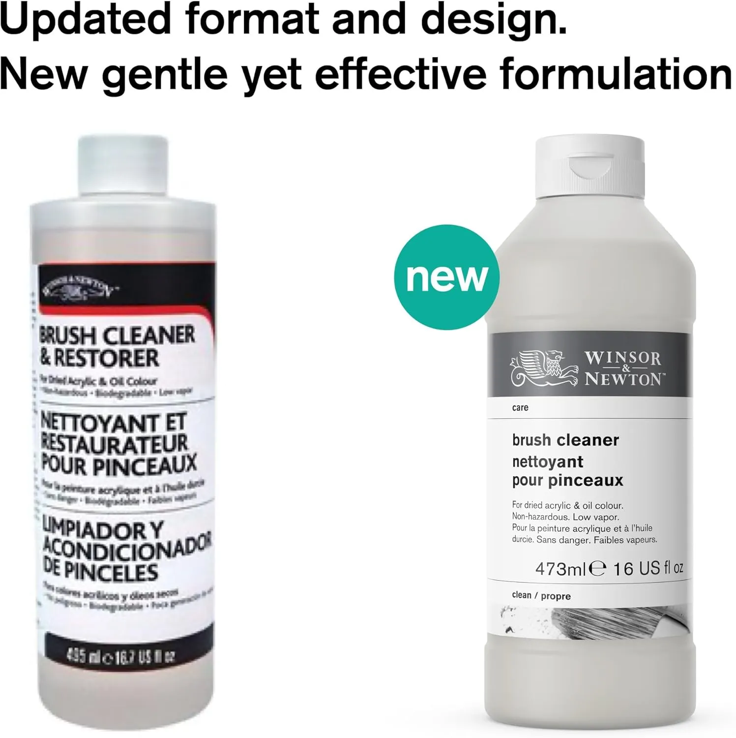 Winsor & Newton Brush Cleaner & Restorer, 16.0-oz Bottle