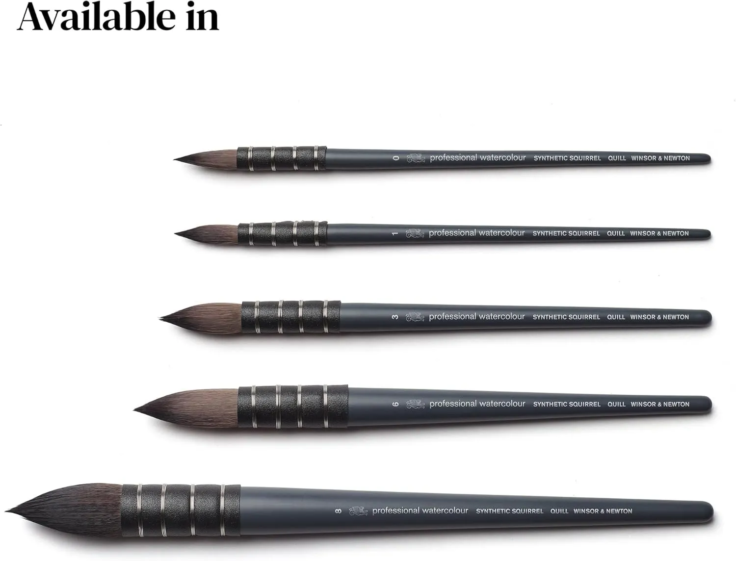 Winsor & Newton Professional Watercolour Synthetic Squirrel Quill Brush, Size 1