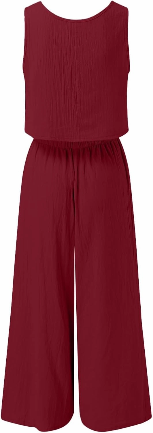 Women's Summer 2 Piece Outfits 2025 Summer Casual Loose Top Wide Leg Pants Matching Tracksuit Sweatsuit Sets
